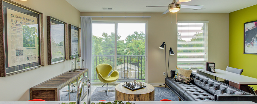 Modern living room at Park 66 Flats