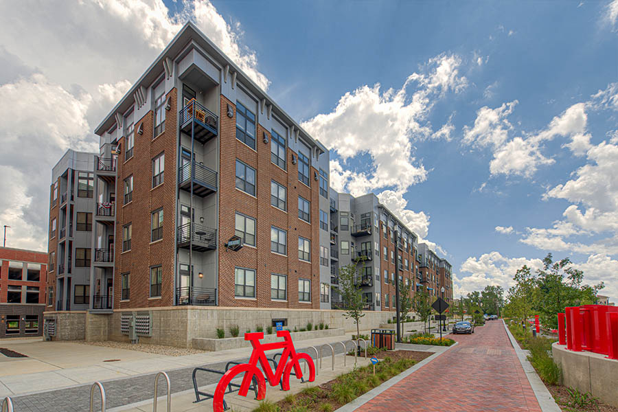 Apartment building in Carmel next to Monon Trail