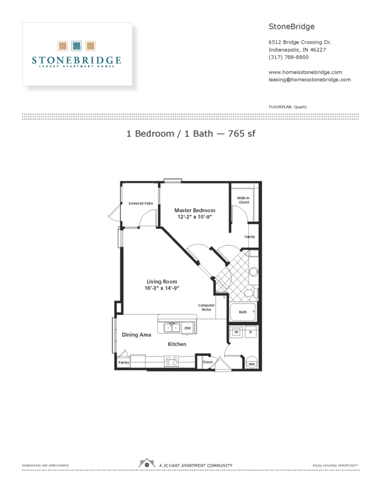 Quartz 1 Bedroom Apartment Floor Plan Stonebridge Luxury Apartment Homes